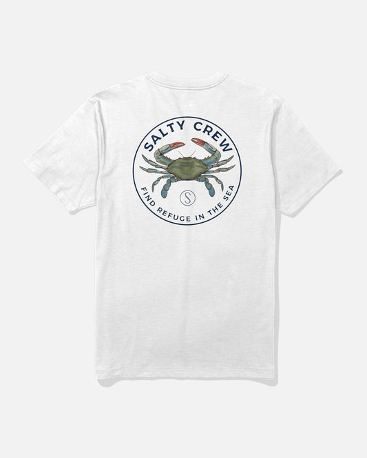 Blue Crabber Premium S/S Tee - White