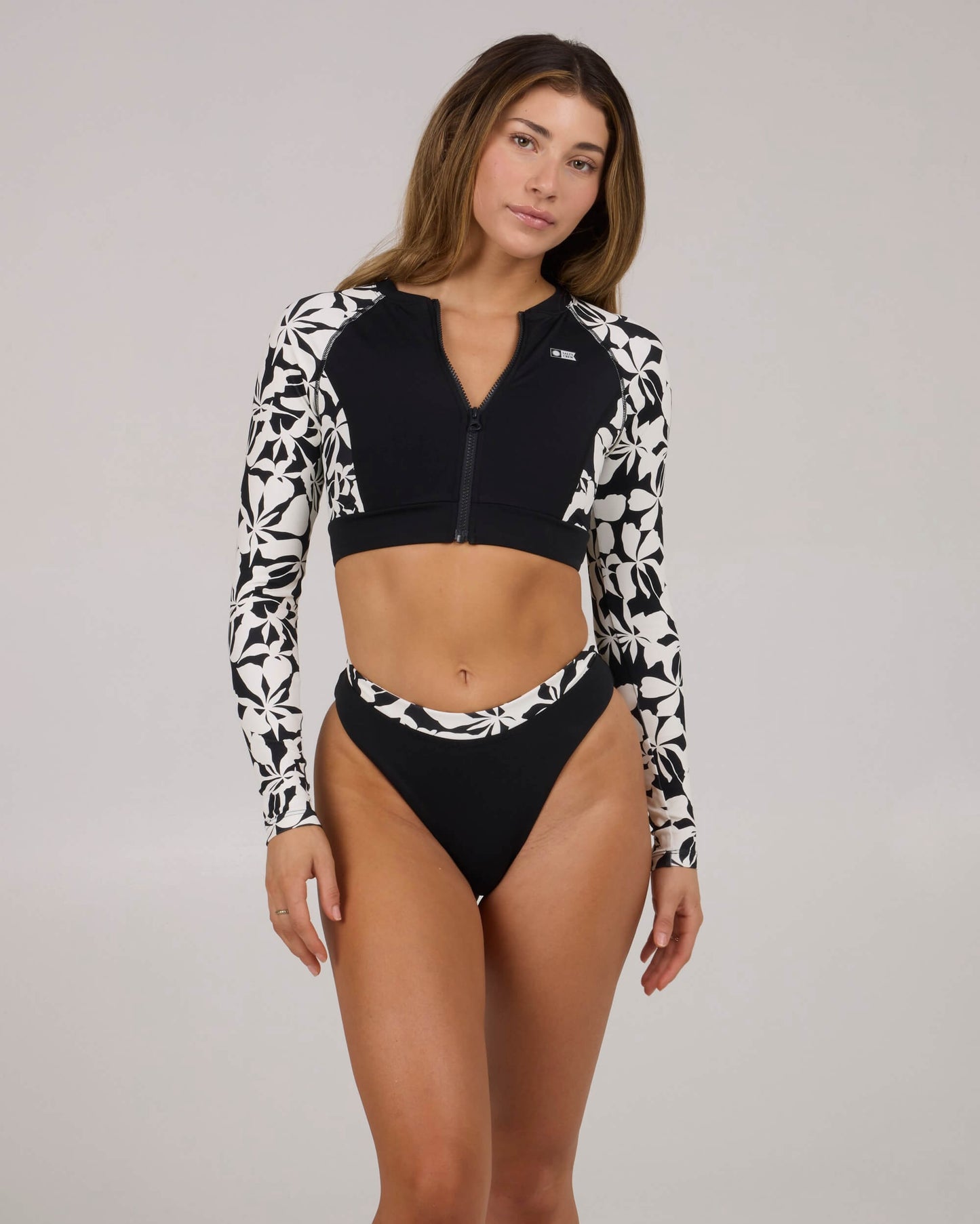 Salty crew SWIMWEAR Optical Ls Rashguard - Black in Black