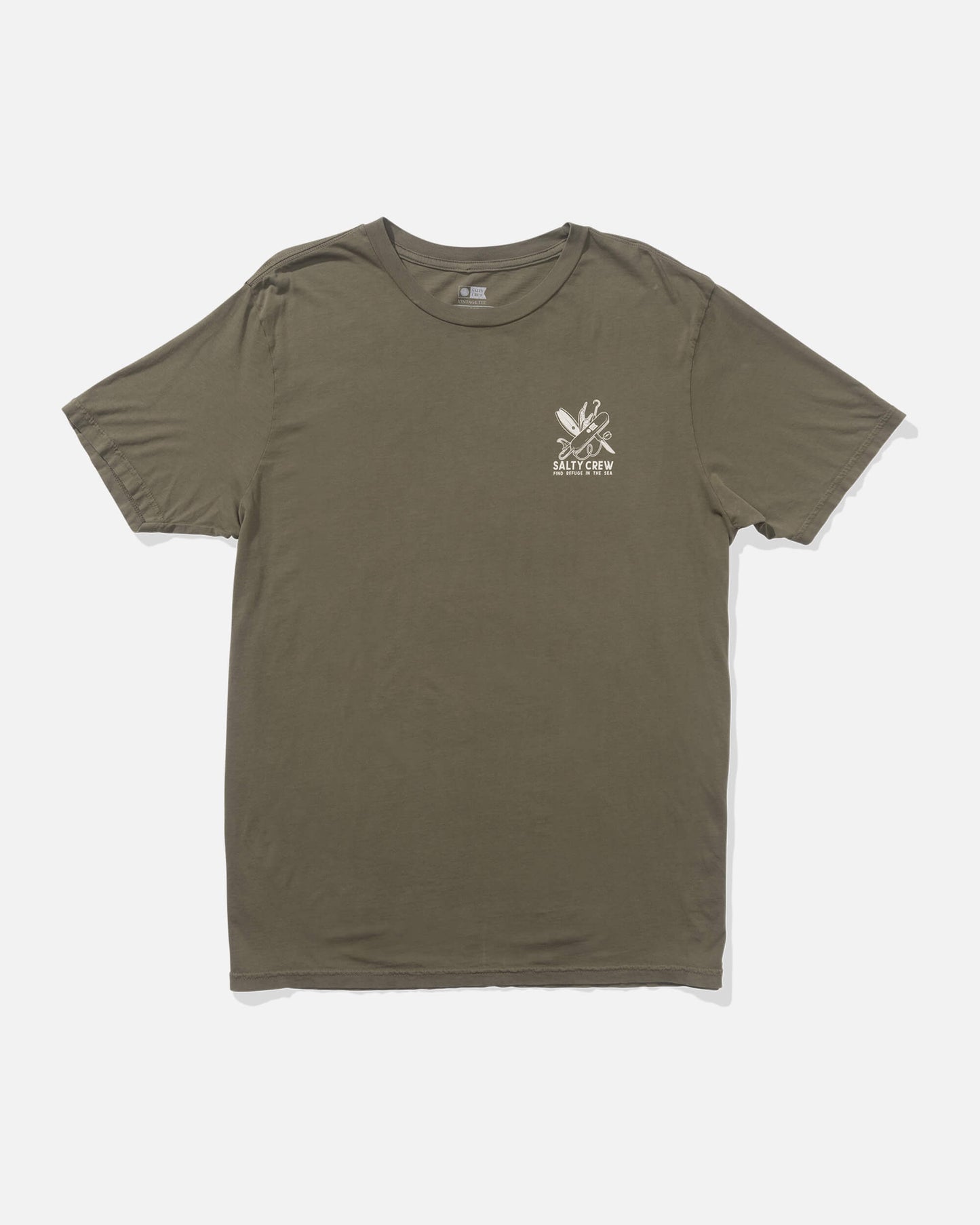 Salty crew T-SHIRTS S/S Pocket Knife Vintage Ss - Dusty Olive in Dusty Olive