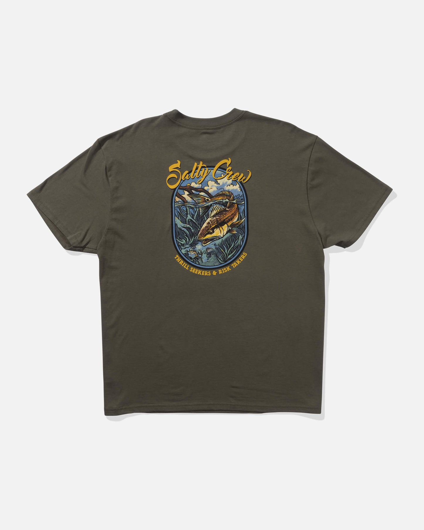 Salty crew T-SHIRTS S/S Red Fish Classic Ss Tee - Dusty Olive in Dusty Olive