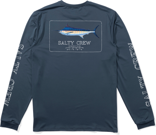 Marlin Mount Ls Tech Tee - Blue Fin