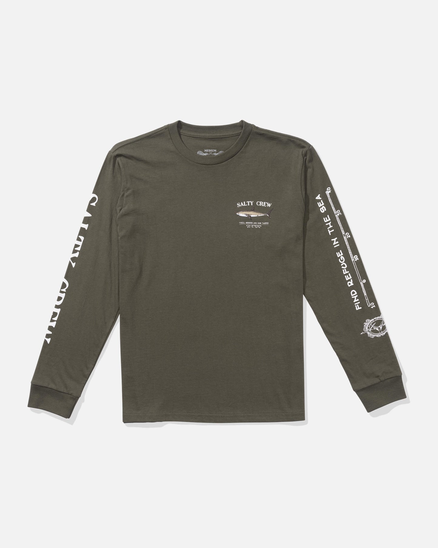 Salty crew T-SHIRTS L/S Bruce L/S Tee Kids - Dusty Olive in DUSTY OLIVE