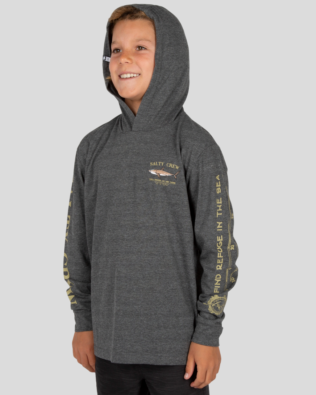 Bruce  Hood Tech Tee Kids - Charcoal