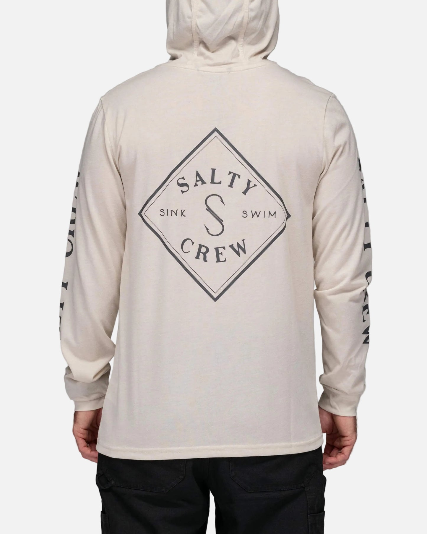 Salty crew TECH TEES Tippet Pocket Hood Tech Tee - Natural Upf 40+ in Natural
