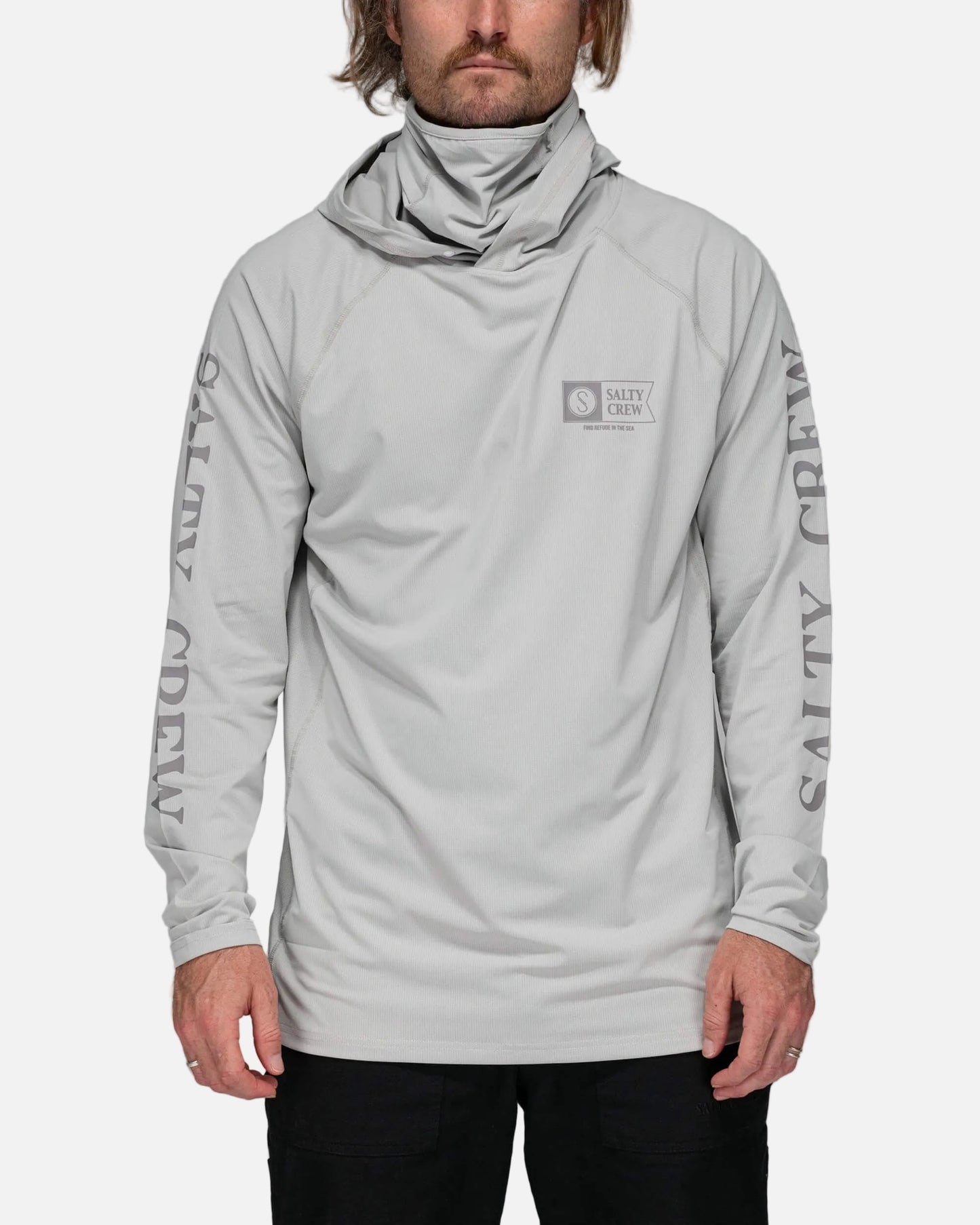 Salty crew SUN PROTECTION Alpha Flag Pinnacle Uv Hd Mask - Gray Upf 50+ in GRAY