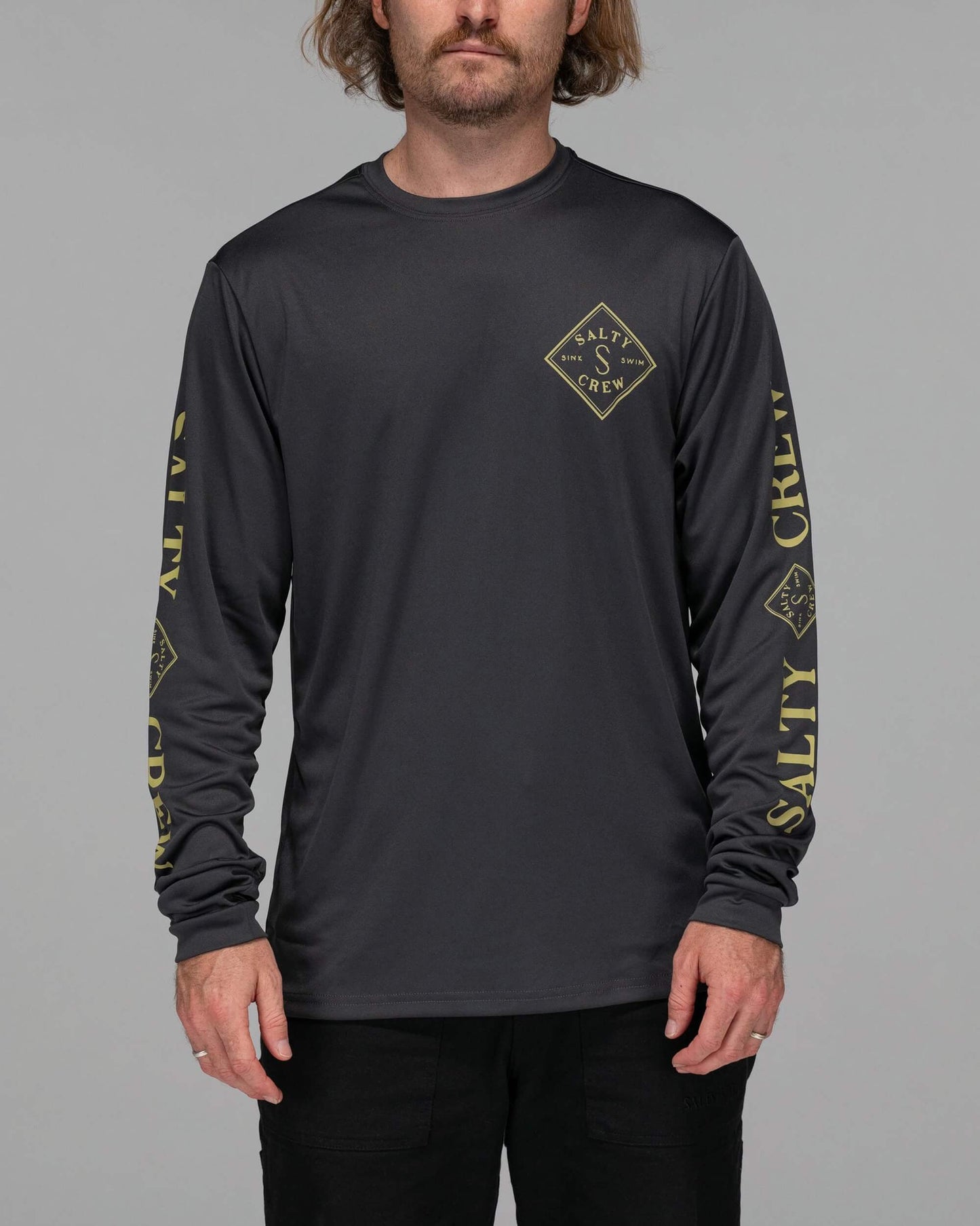 Salty crew SUN PROTECTION Tippet L/S Sunshirt - Charcoal Upf 50+ in Charcoal