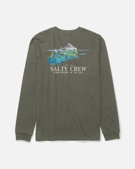 Mahi Surface Ls Tee - Dusty Olive