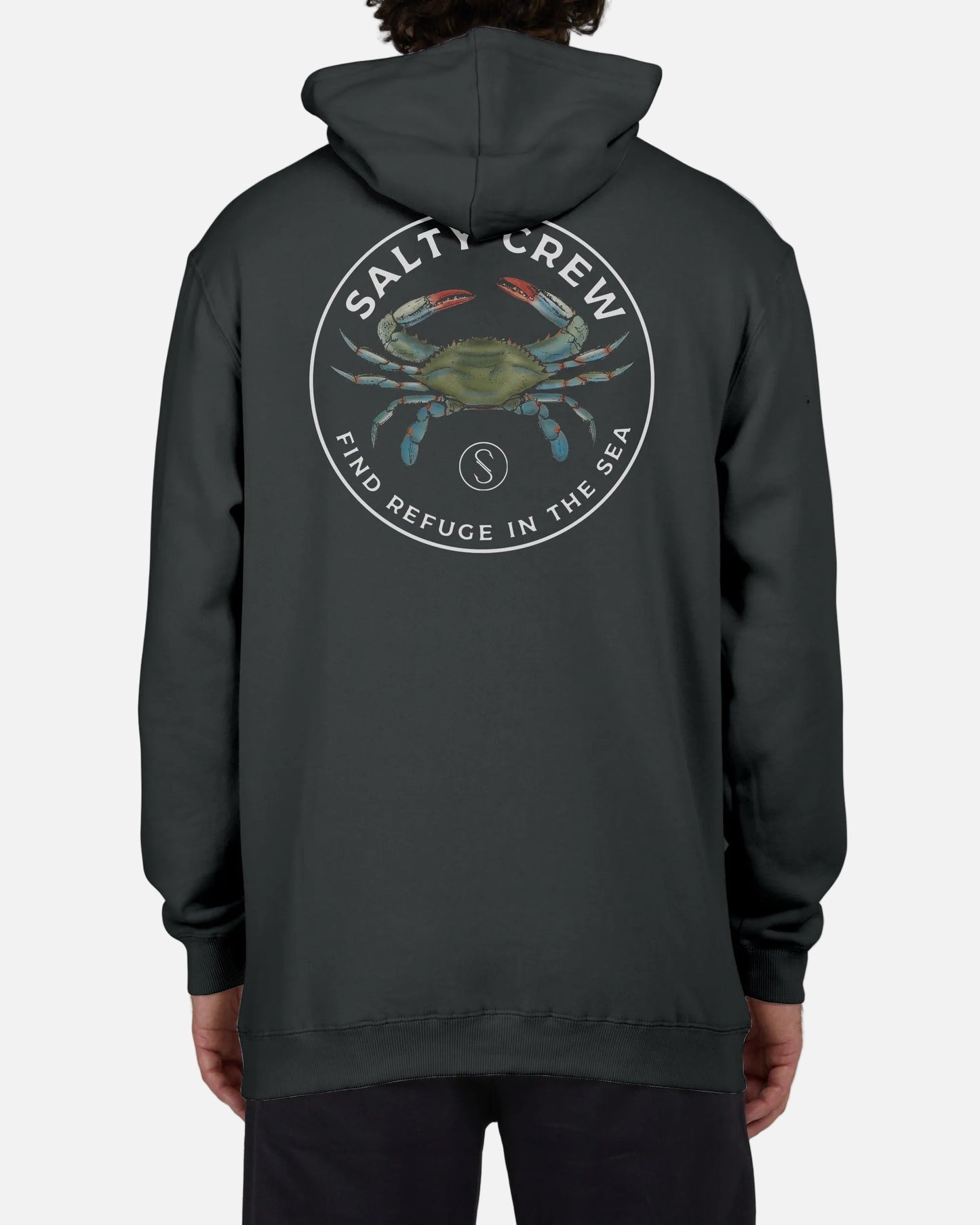 Salty Crew Men - Blue Crabber Hood Fleece - Charcoal