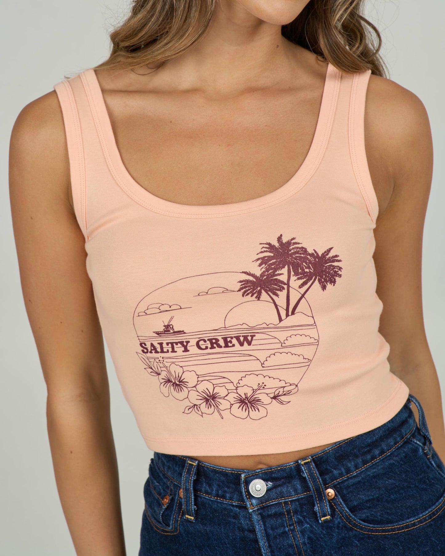 Out To Sea Tank - Apricot