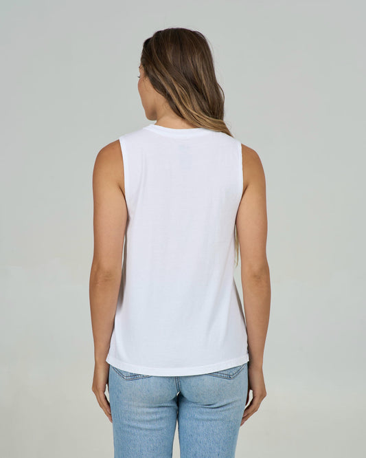 Keyhole Muscle Tank - White