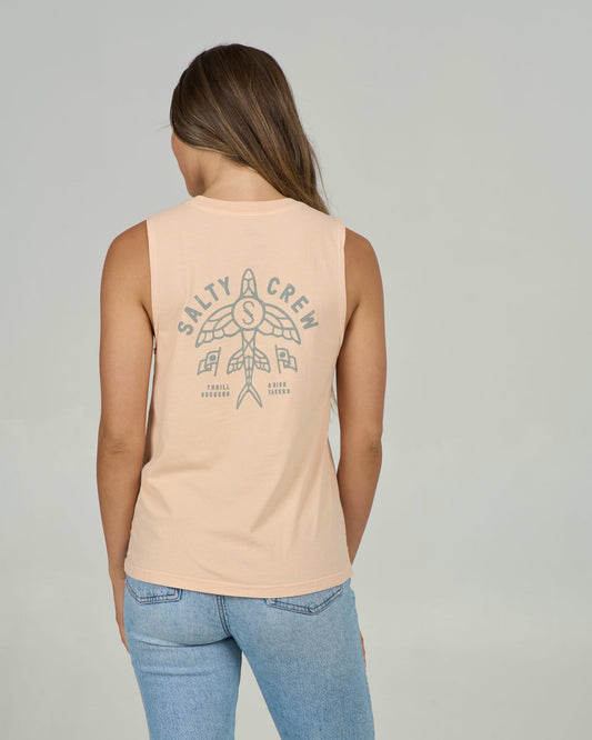 Flying High Muscle Tank - Apricot