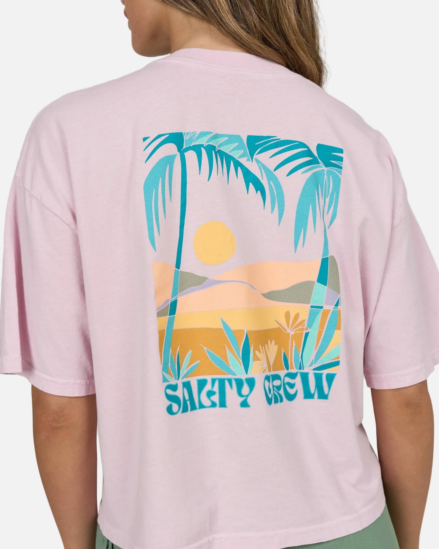 Travel Far Skimmer Tee - Pink Skies
