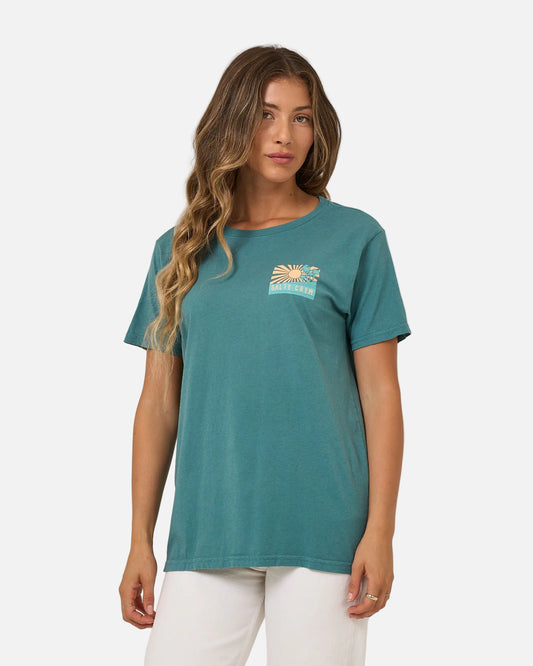 Rise And Smile Bf Tee - Teal