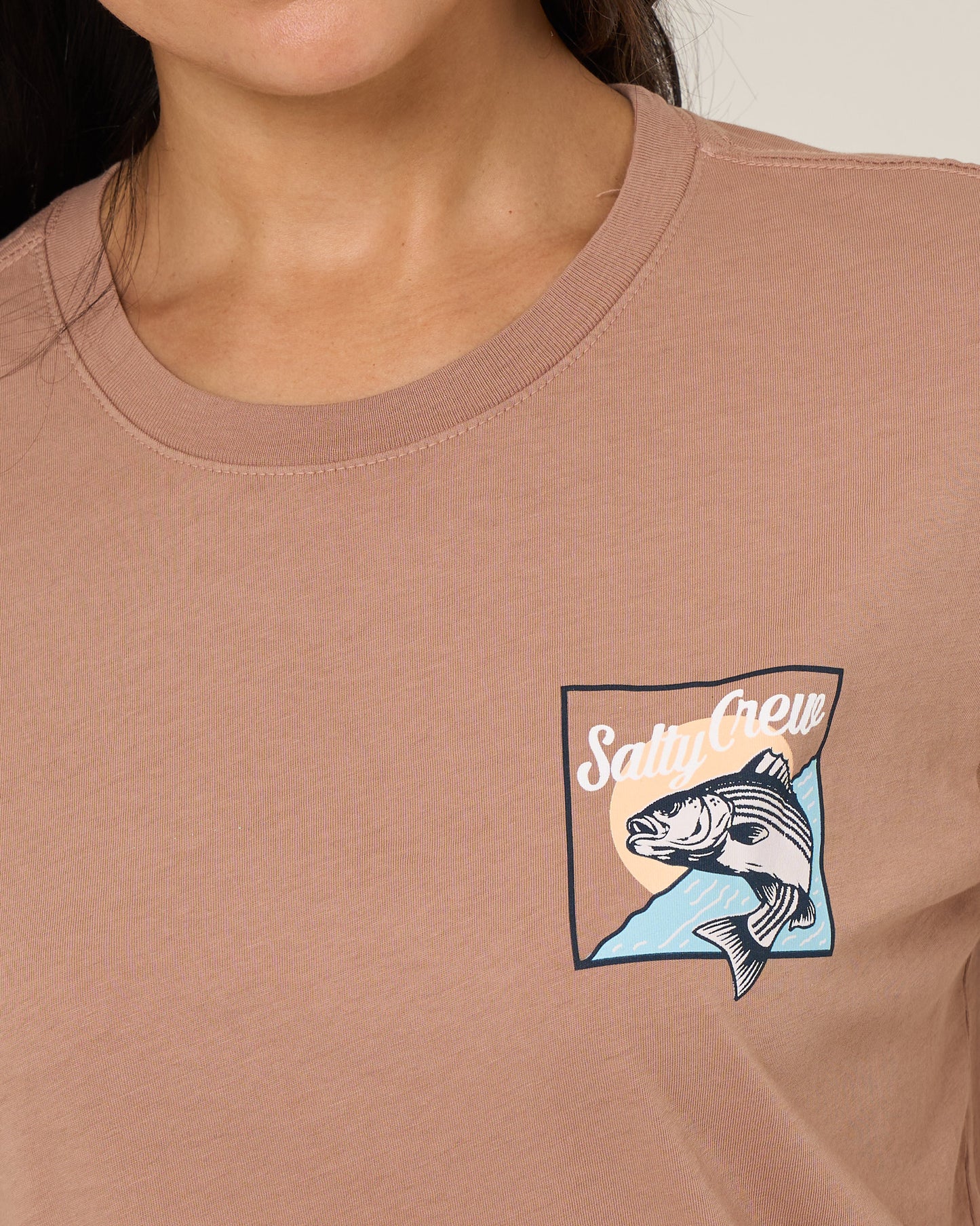 Fish Stamp Bf Tee - Mocha