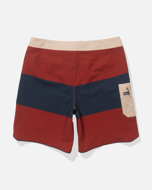 Session Blocked Boardshort - Washed Red