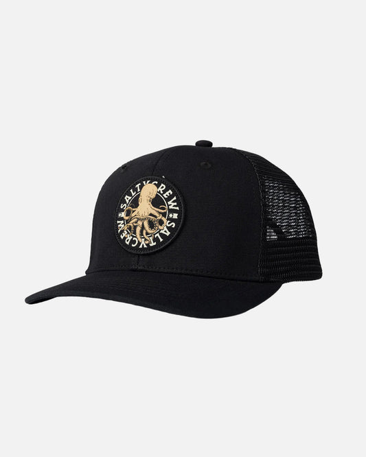 front view of Tentacles Black Retro Trucker