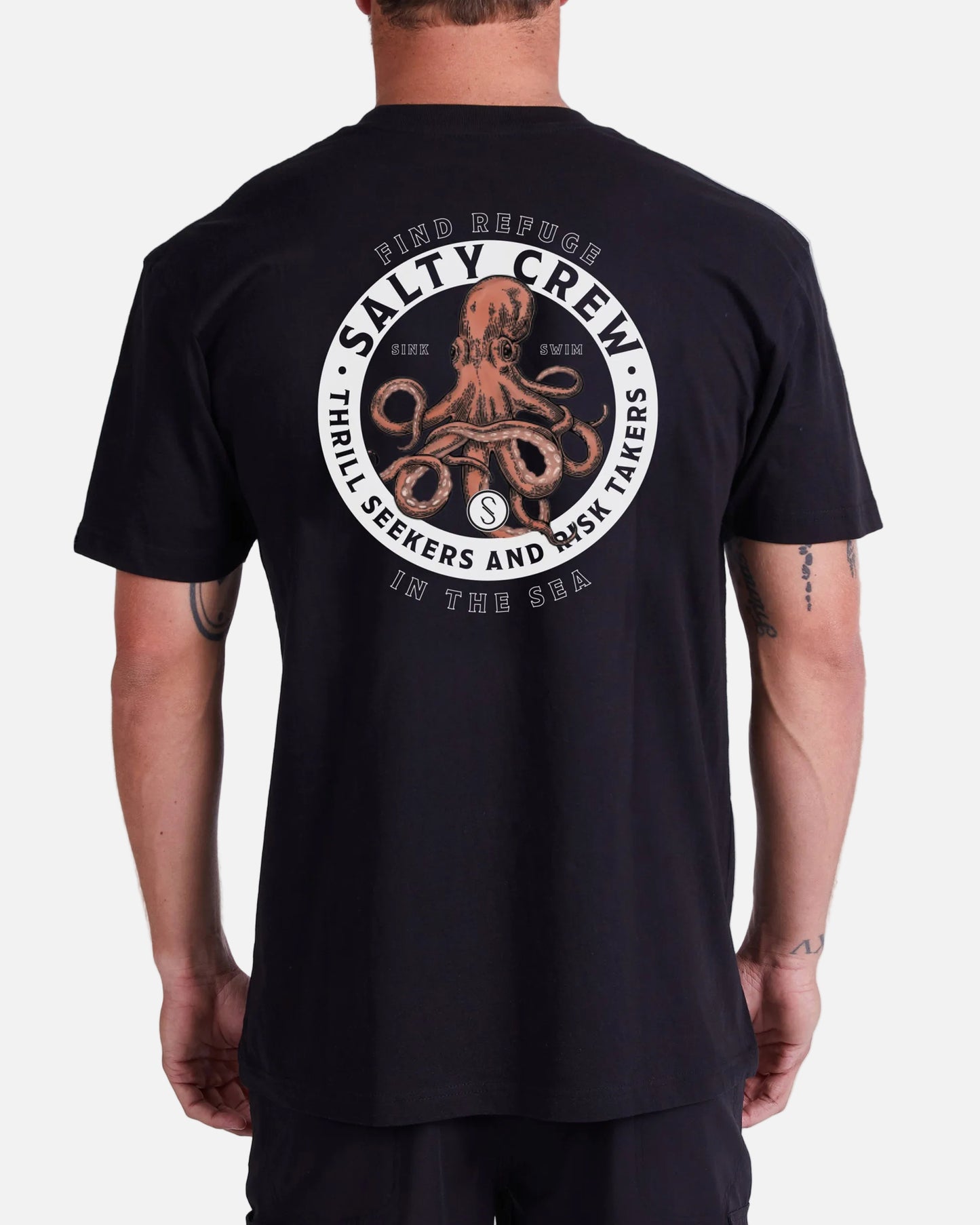 Salty crew Men's Tees Deep Reach Black S/S Tee in Black