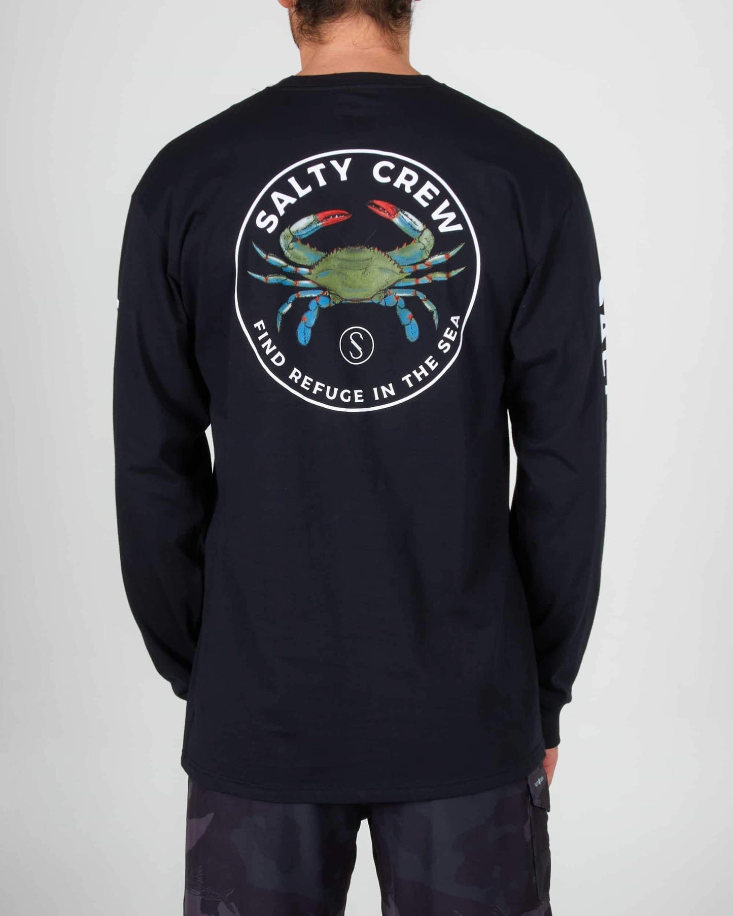 Salty crew T-SHIRTS L/S BLUE CRABBER PREMIUM L/S TEE - BLACK in BLACK