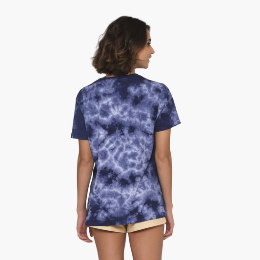 Stay Glassy Boyfriend Tee - Navy Tie Dye