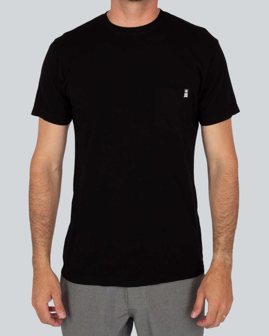 Shouldered Prem Pocket S/S Tee - Black