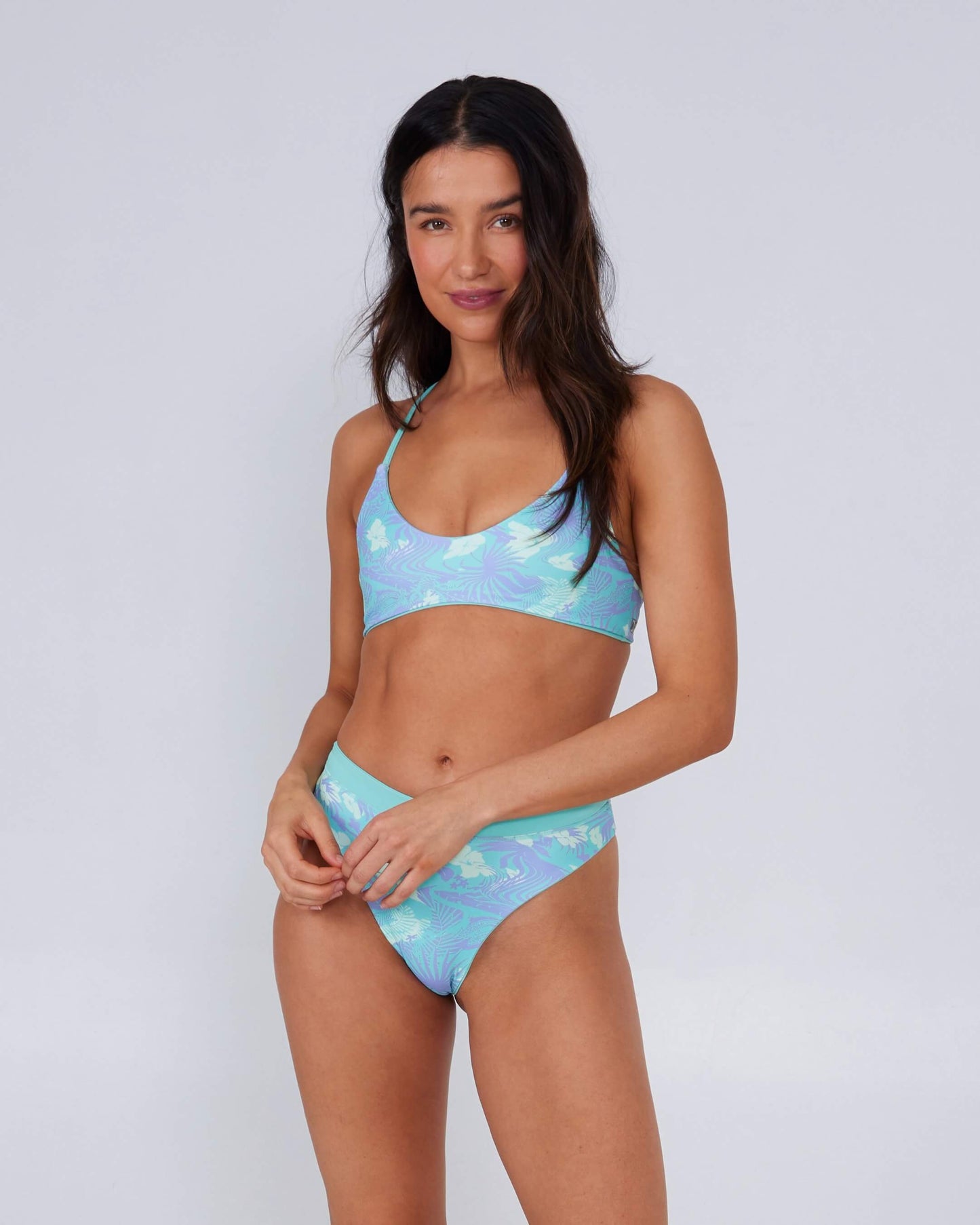 Salty Crew Womens - Tandem Reversible Bikini Top - Aqua