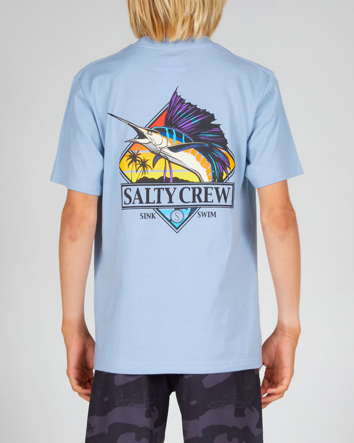 Salty crew T-SHIRTS S/S GONE SAILIN BOYS S/S TEE - Marine Blue in Marine Blue