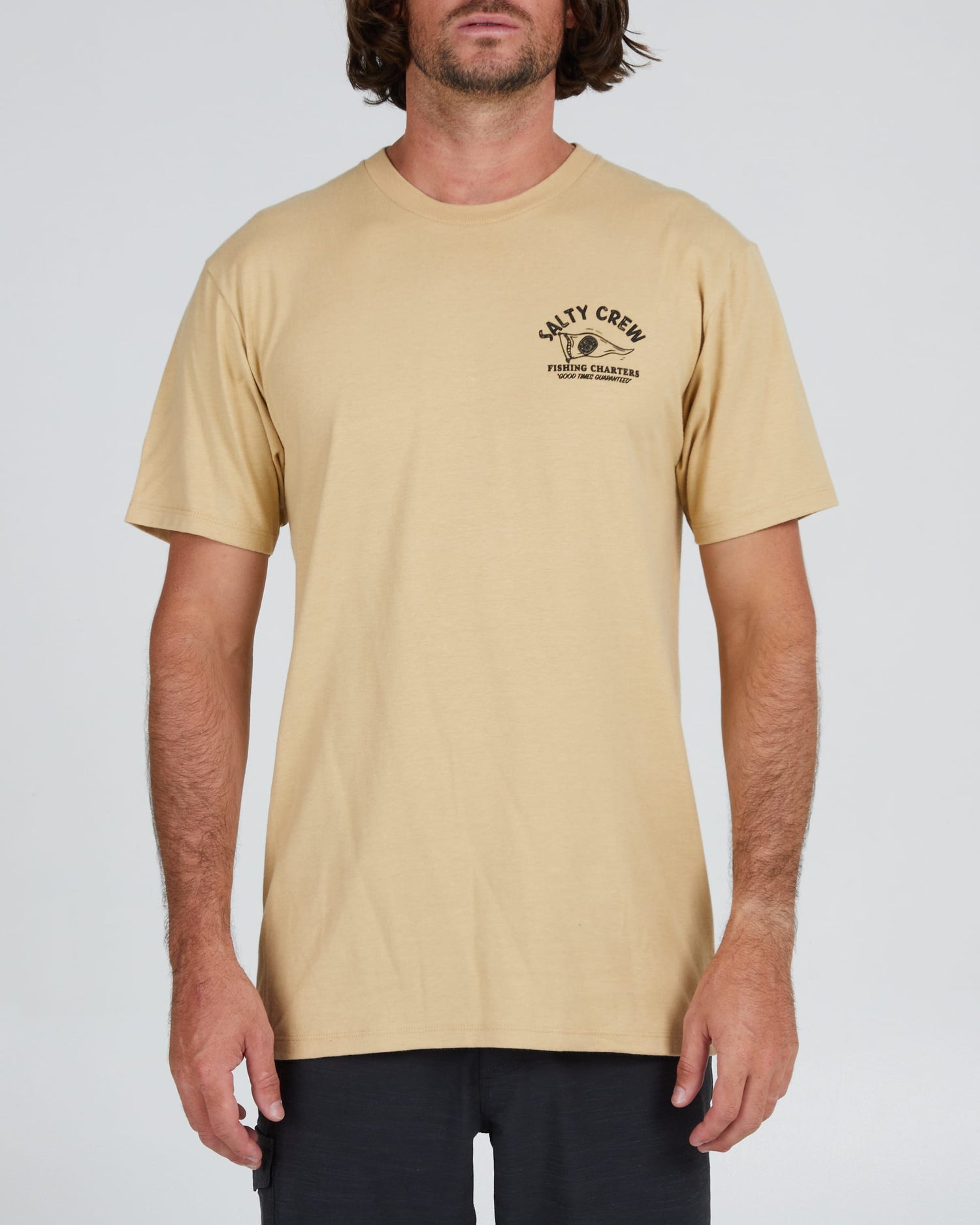 Salty Crew Men - Fishing Charters Prem S/S Tee - Camel