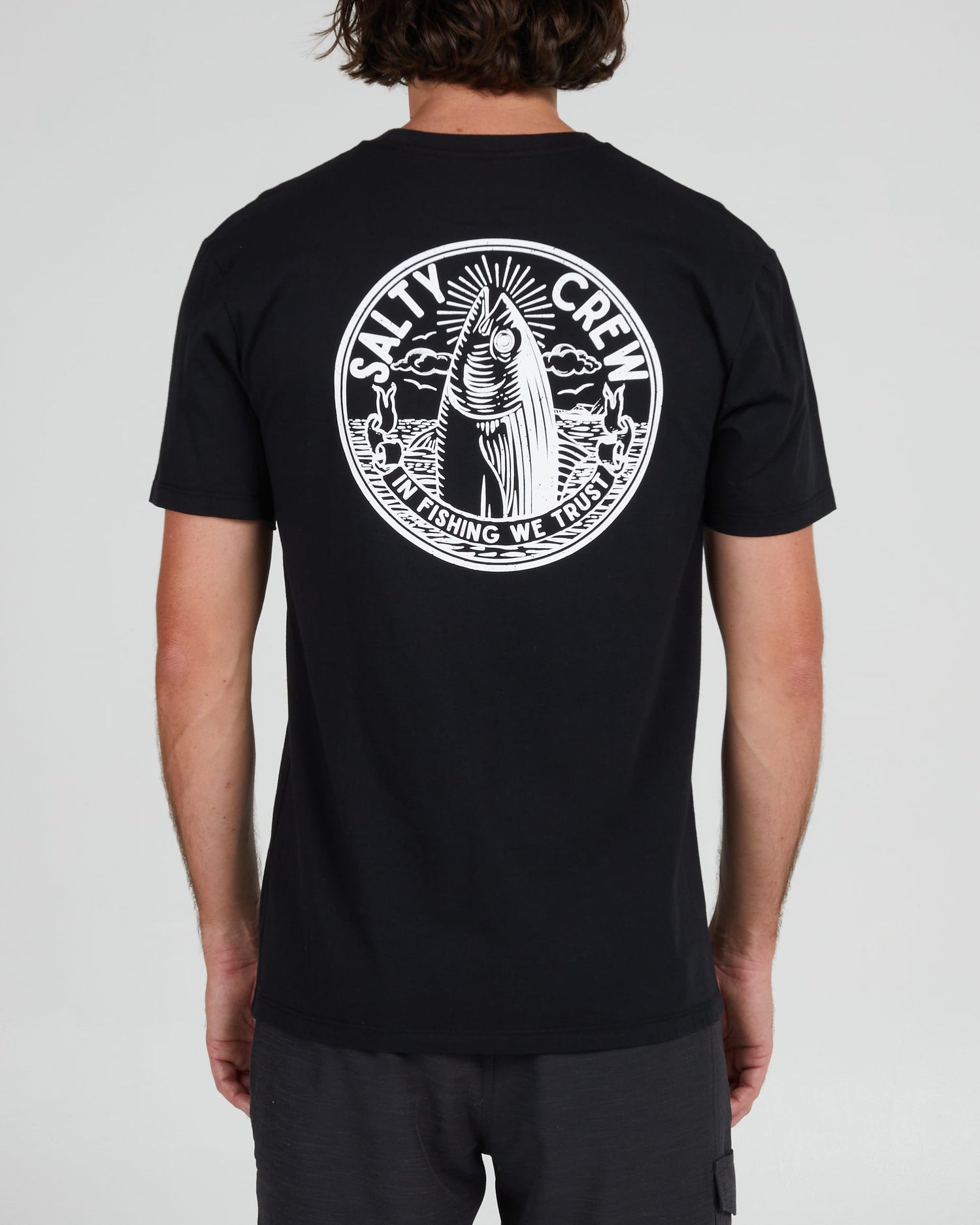 Salty crew T-SHIRTS S/S IN FISHING WE TRUST S/S TEE - Black in Black