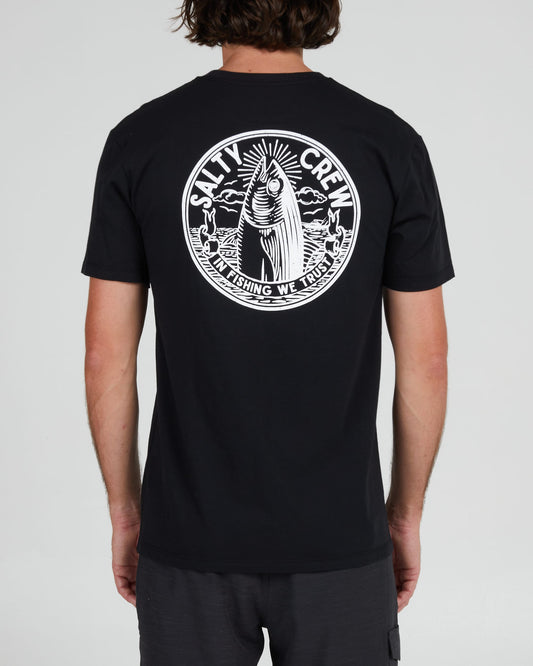 Salty crew T-SHIRTS S/S IN FISHING WE TRUST S/S TEE - Black in Black