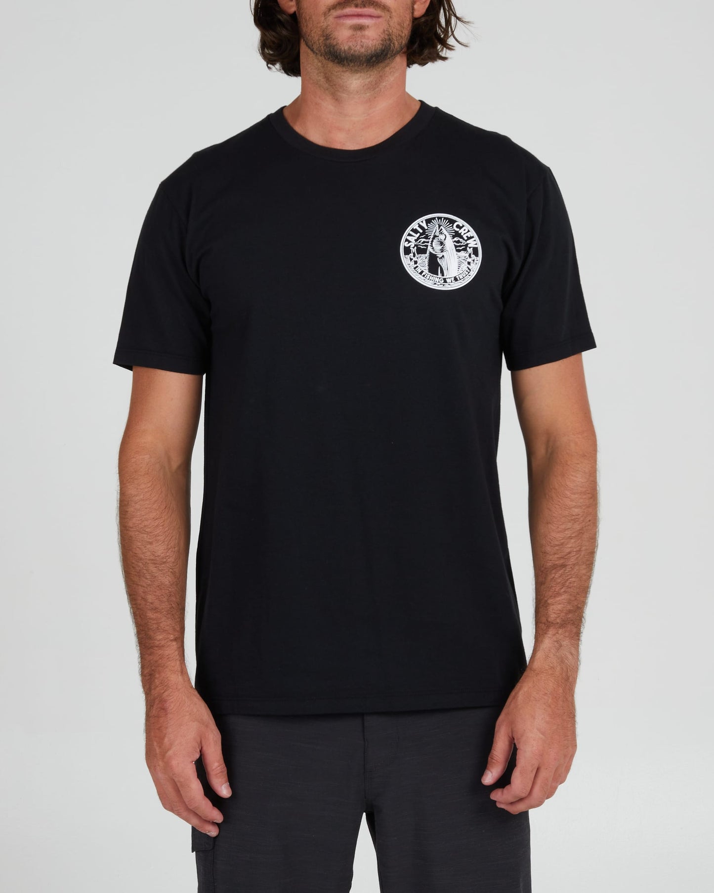 Salty crew T-SHIRTS S/S IN FISHING WE TRUST S/S TEE - Black in Black