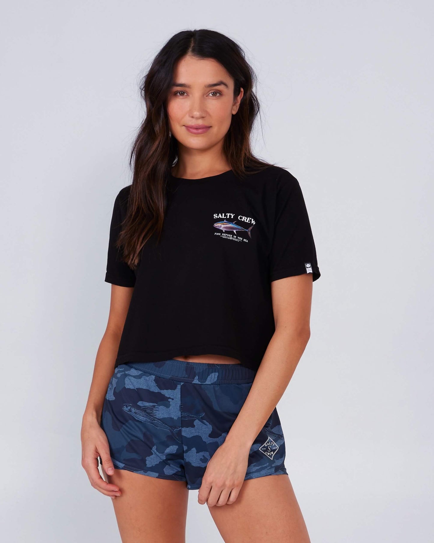 Salty Crew Womens - Big Blue Crop Tee - Black