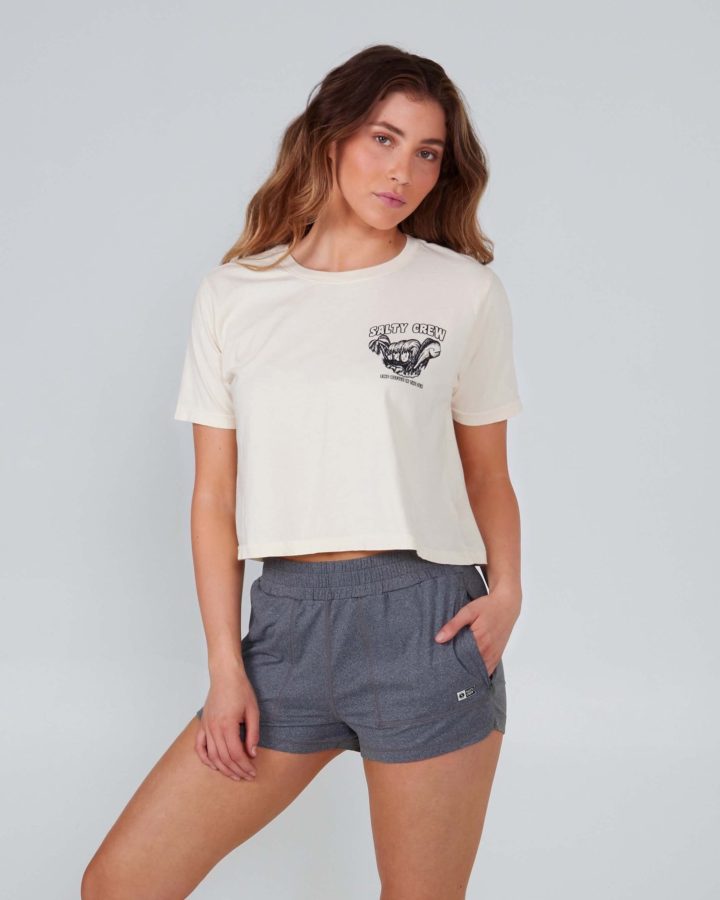 Salty Crew Womens - Shaka Crop Tee - Bone