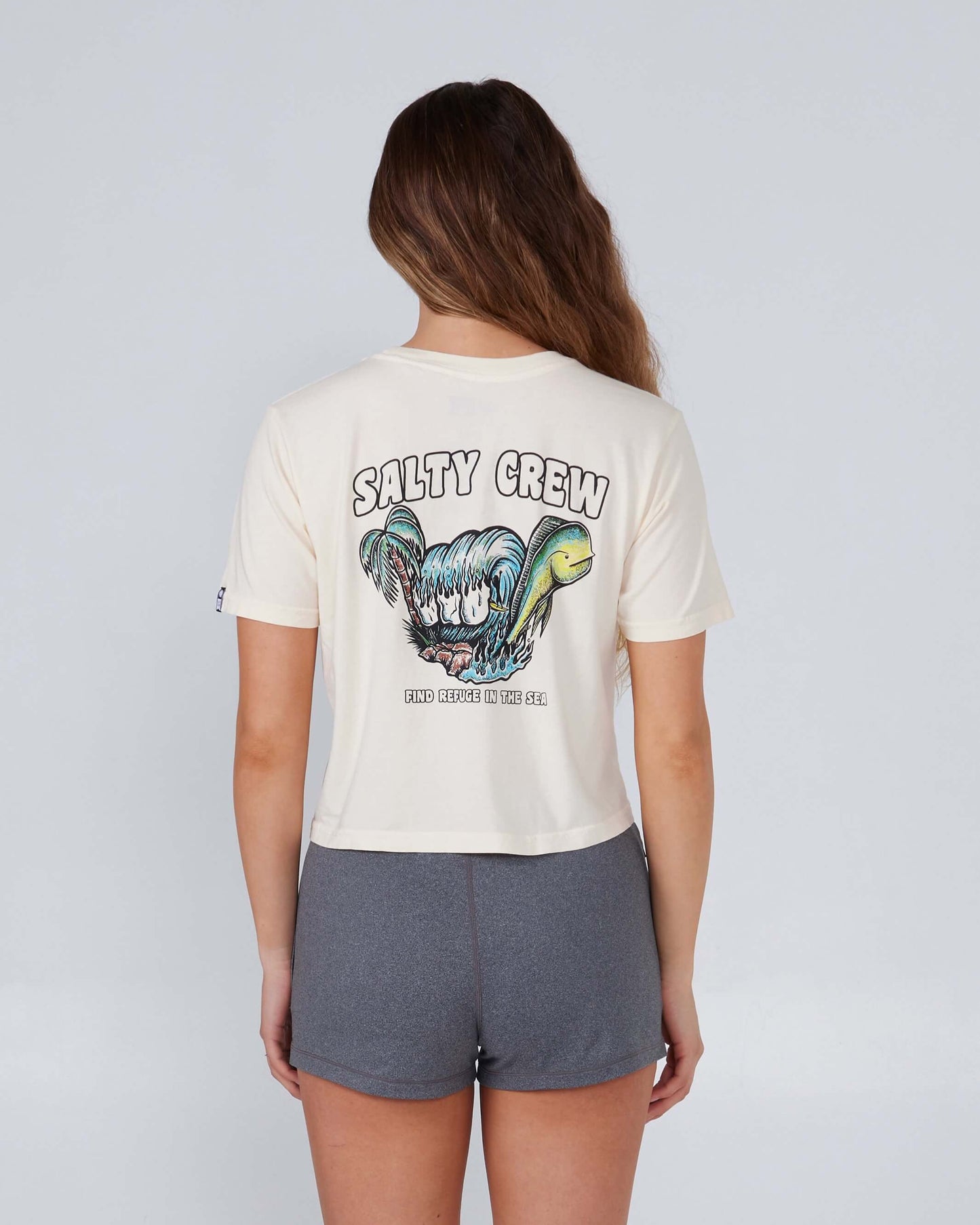 Salty Crew Womens - Shaka Crop Tee - Bone