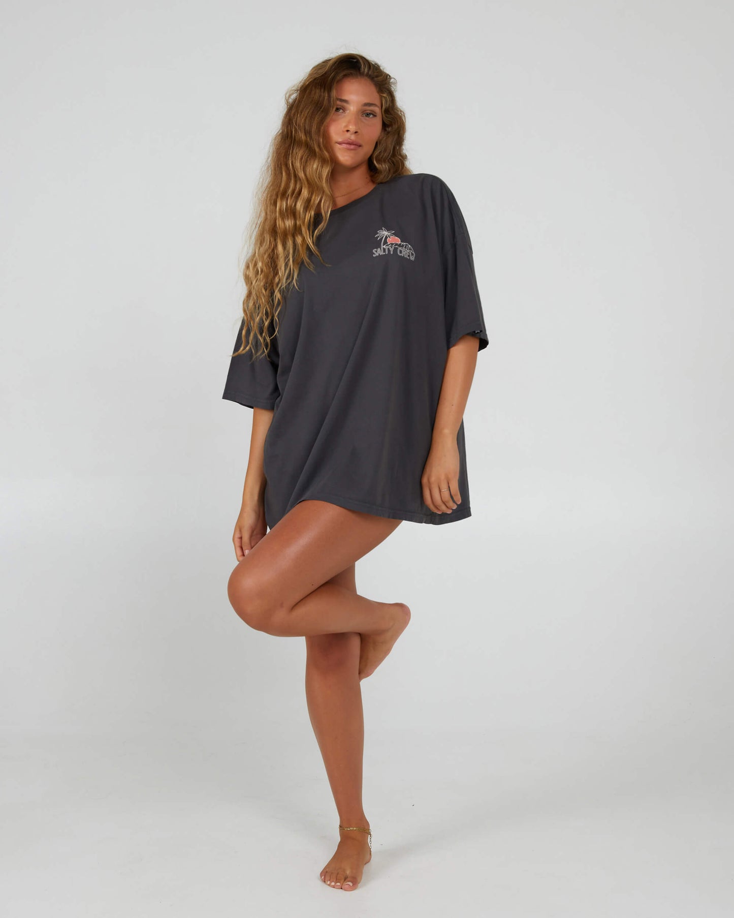 Salty Crew Womens - Joy Cover Up Tee - Charcoal