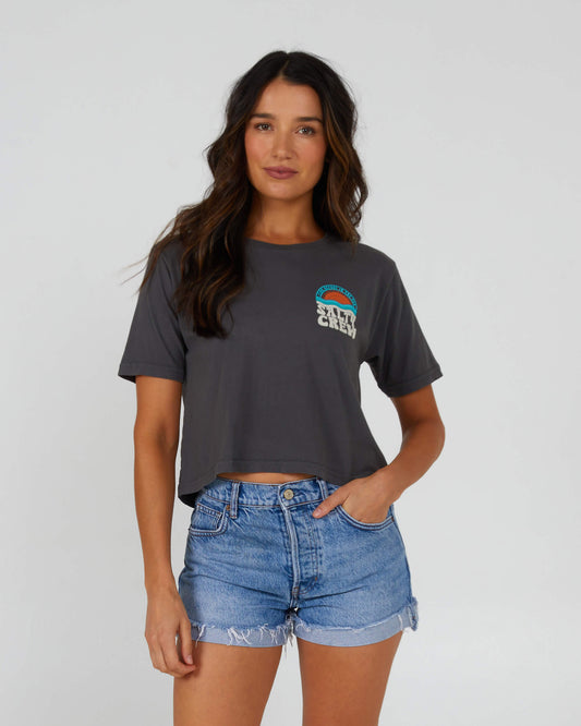 Salty Crew Womens - Sundown Crop Tee - Charcoal