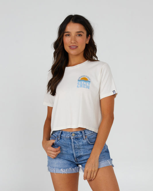 Salty Crew Womens - Sundown Crop Tee - Off White