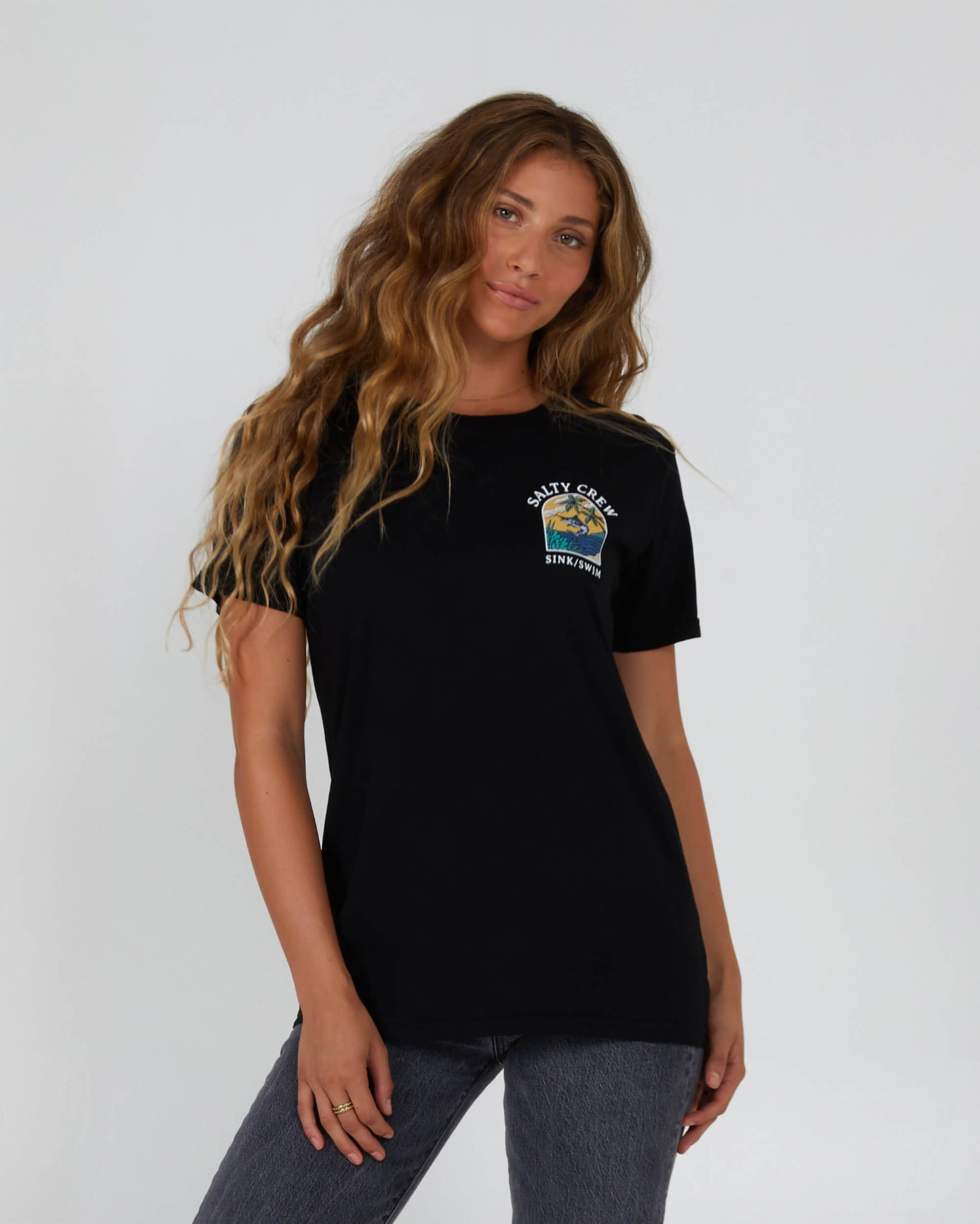 Salty Crew Womens - Sail Away Boyfriend Tee - Black