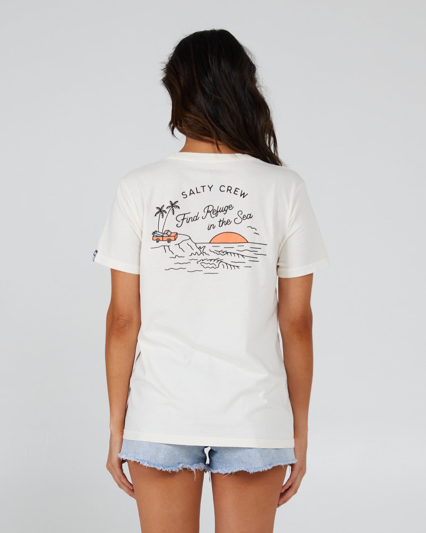 Salty Crew Womens - Lookout Boyfriend Tee - Off White