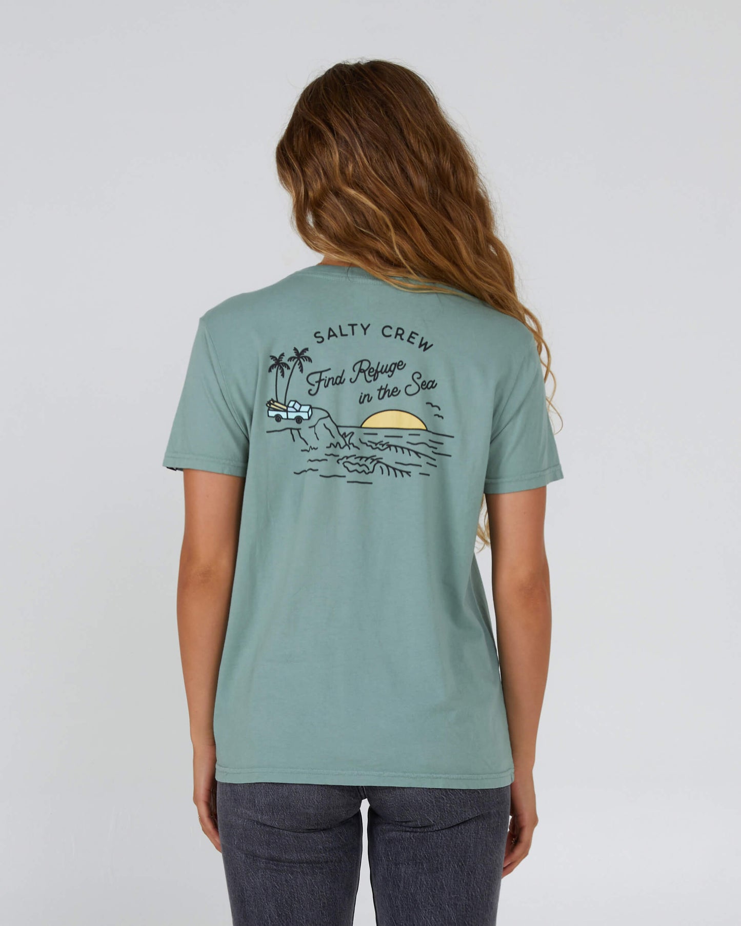 Salty Crew Womens - Lookout Boyfriend Tee - Sage