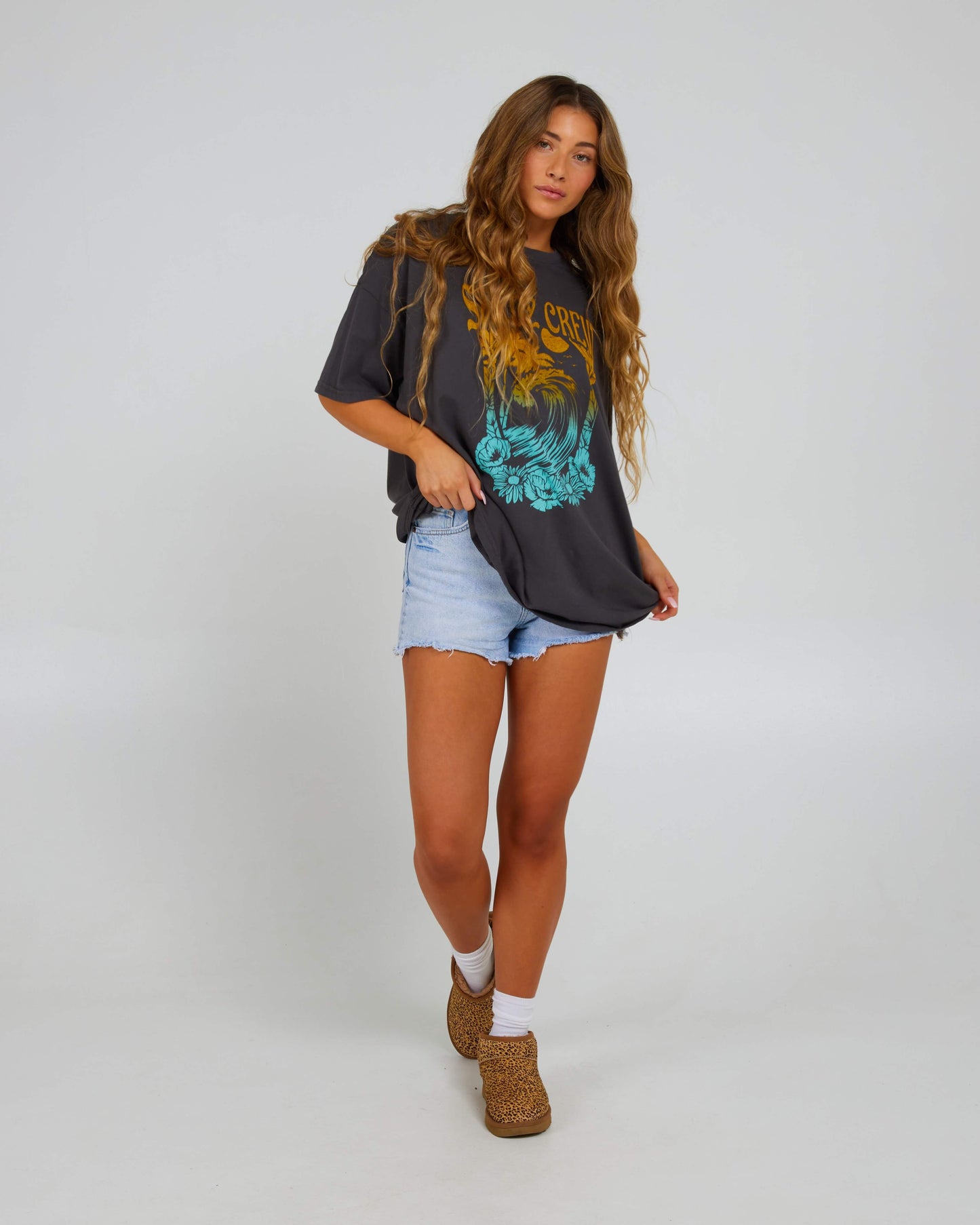 Salty Crew Womens - Big Wave Cover Up Tee - Charcoal