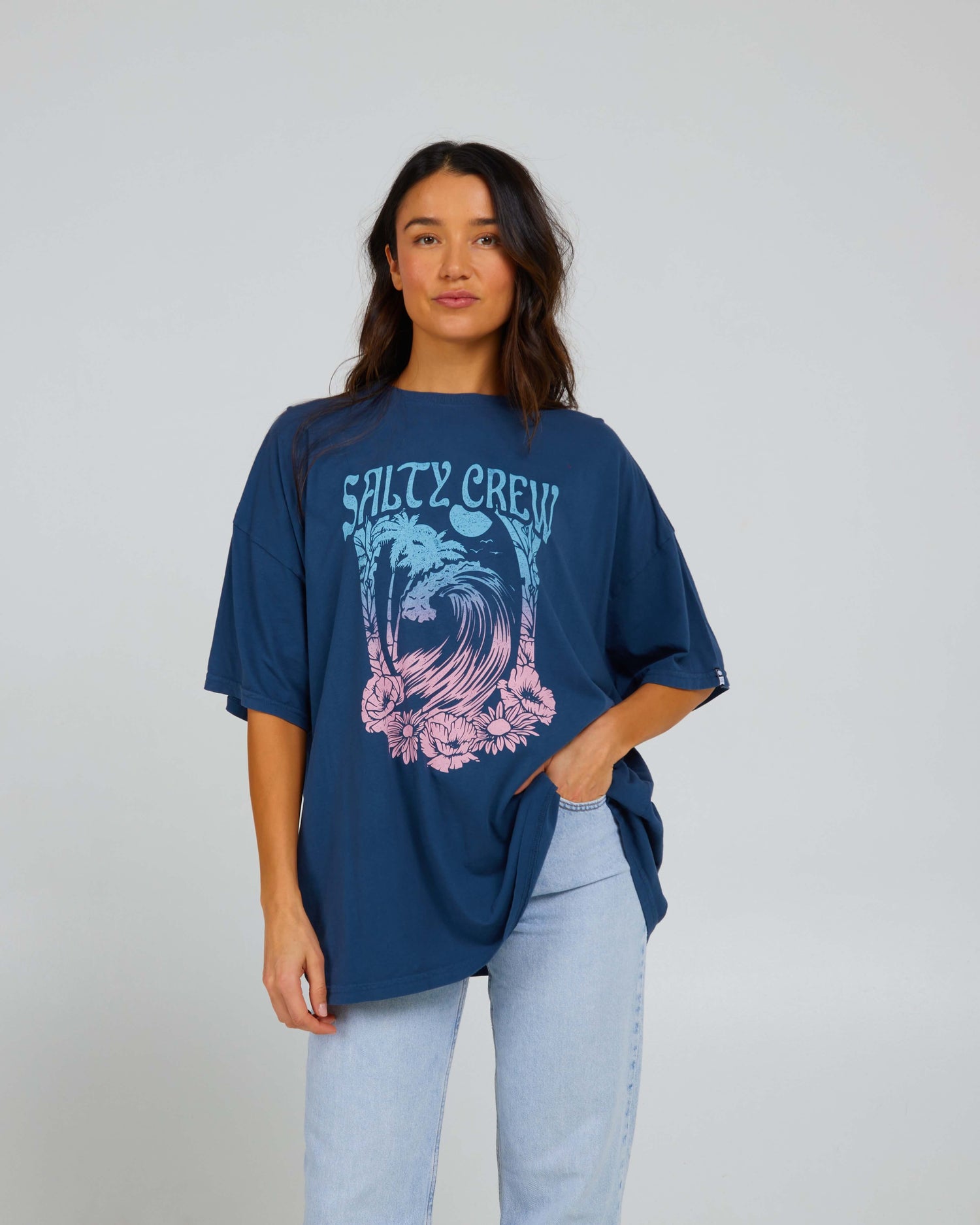 Salty Crew Womens - Big Wave Cover Up Tee - Denim