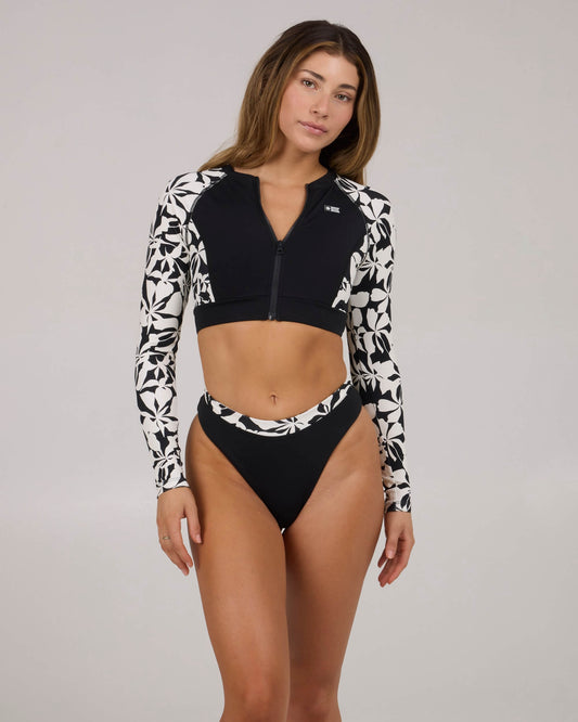 Salty crew SWIMWEAR Optical Ls Rashguard - Black in Black