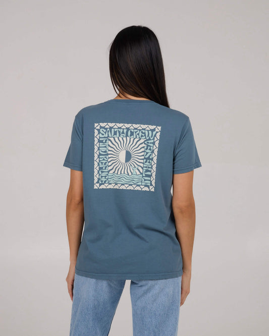 Salty crew T-SHIRTS S/S Optic Sea B.f Tee - Fin Blue in Fin Blue