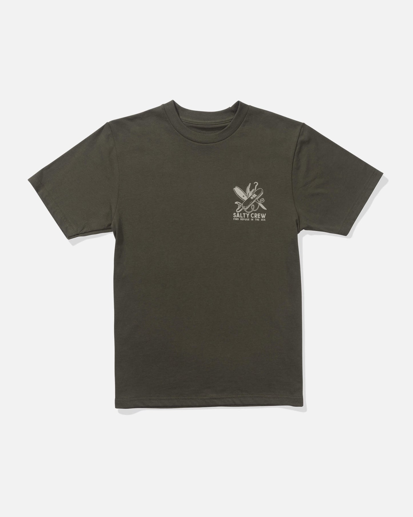 Salty crew T-SHIRTS S/S Pocket Knife  Ss Tee Kids - Dusty Olive in Dusty Olive