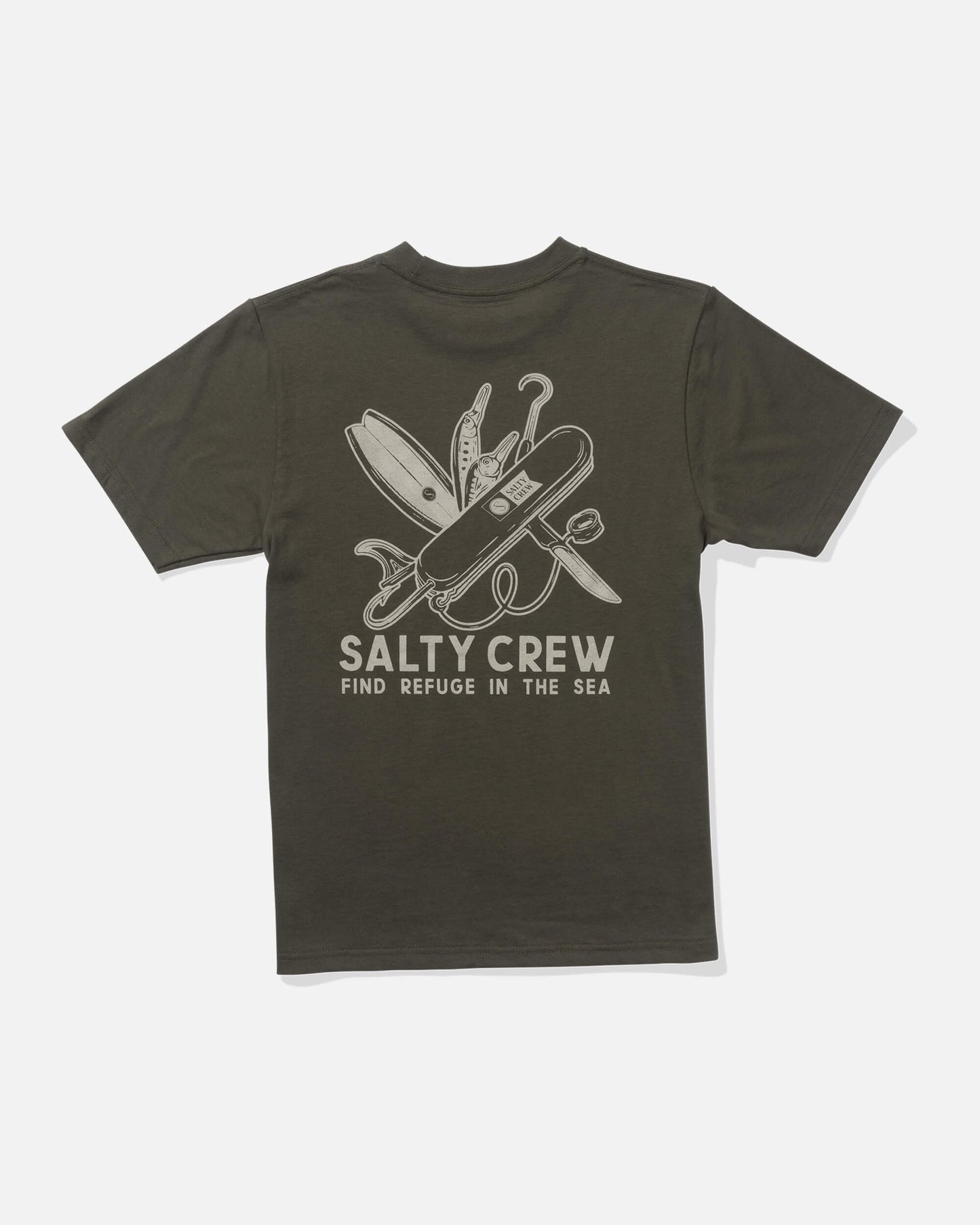 Salty crew T-SHIRTS S/S Pocket Knife  Ss Tee Kids - Dusty Olive in Dusty Olive