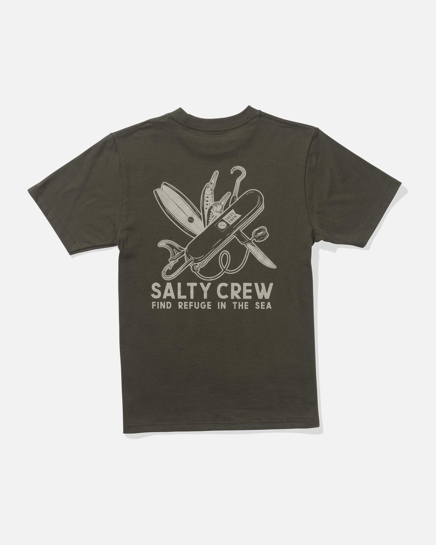 Salty crew T-SHIRTS S/S Pocket Knife  Ss Tee Kids - Dusty Olive in Dusty Olive