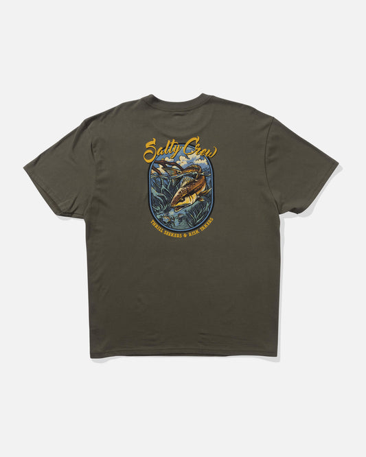Salty crew T-SHIRTS S/S Red Fish Classic Ss Tee - Dusty Olive in Dusty Olive