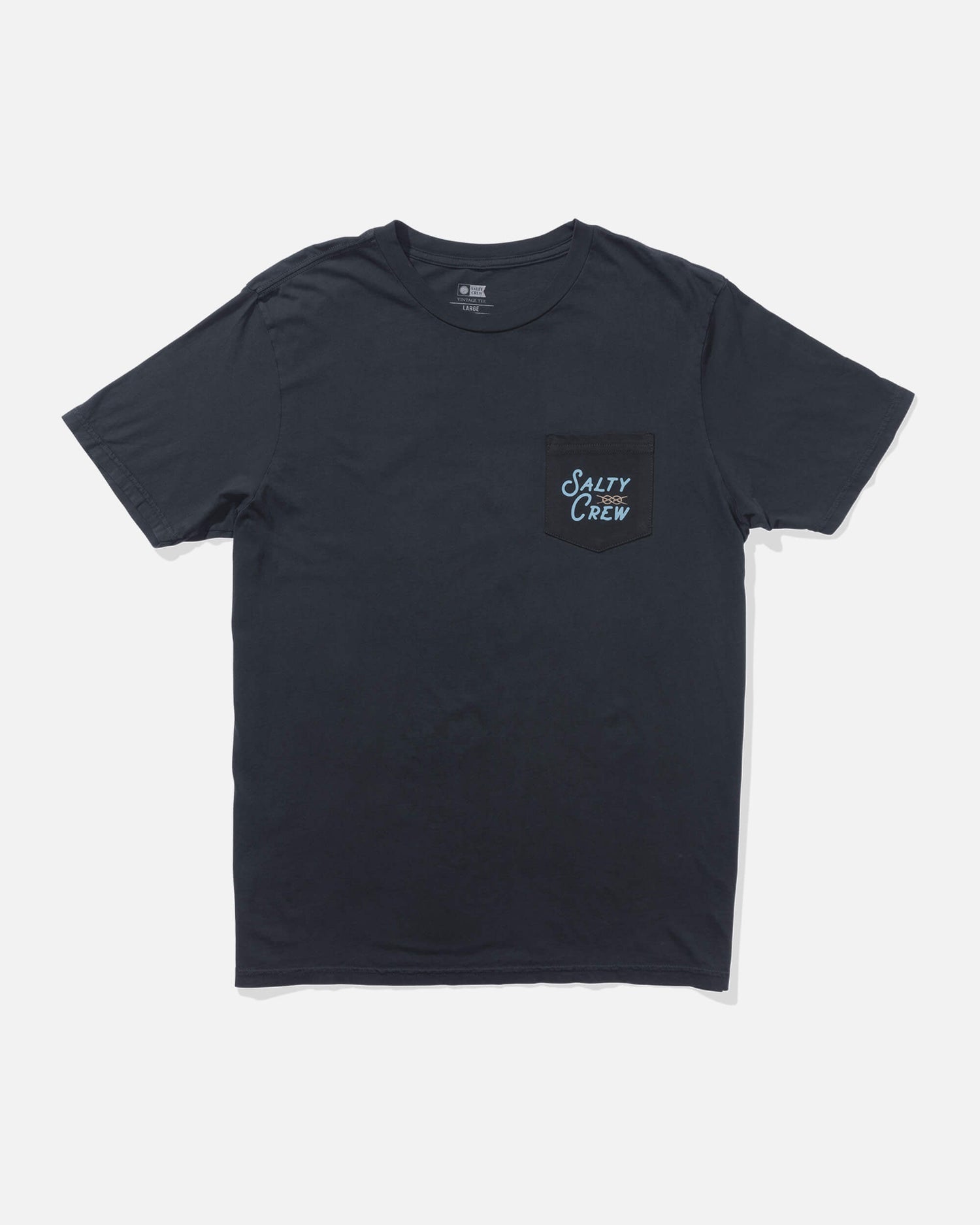 Salty crew T-SHIRTS S/S Splice Vintage Pocket Tee - Vintage Black in Vintage Black