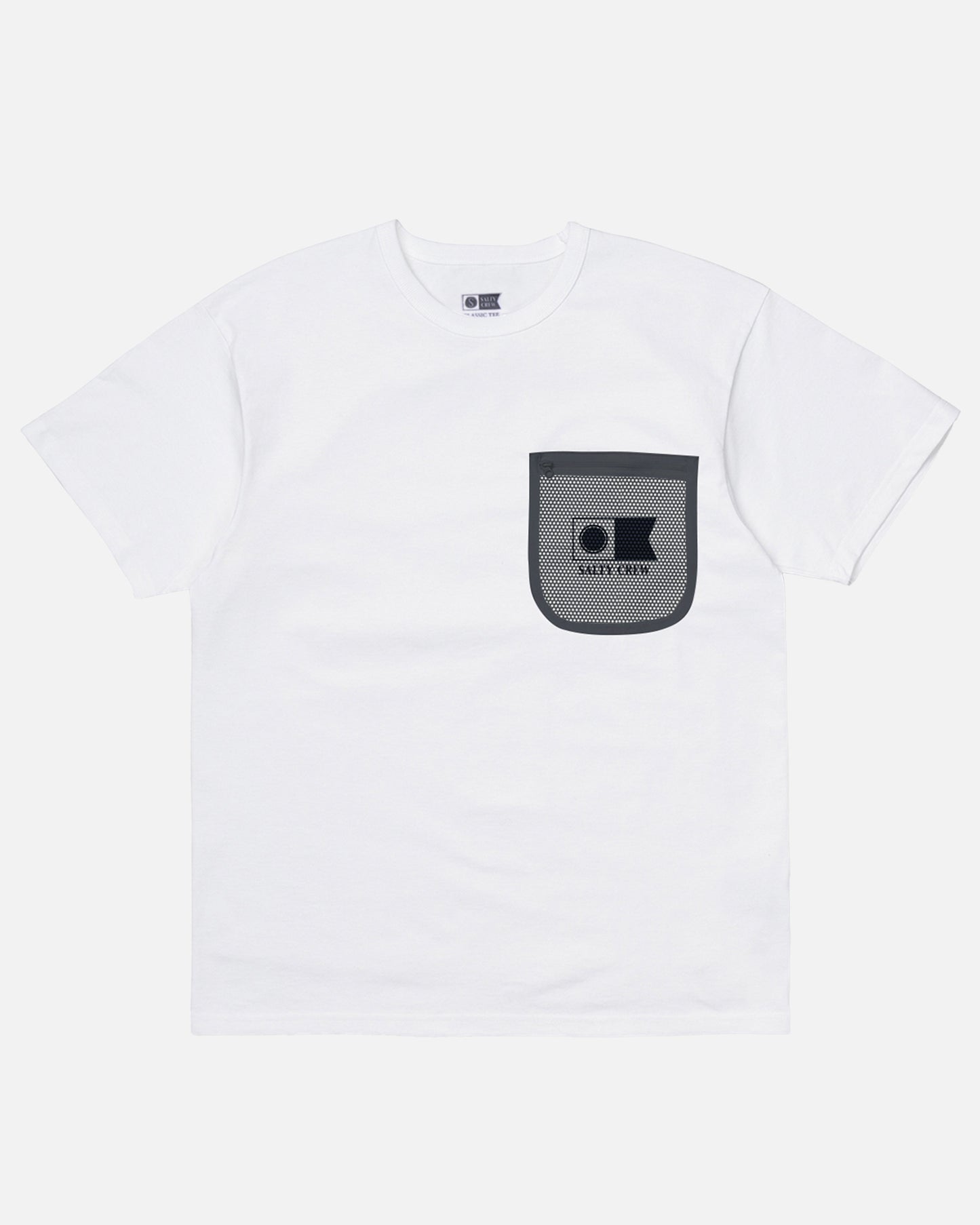 Real Oversized S/S Mesh Pocket - White