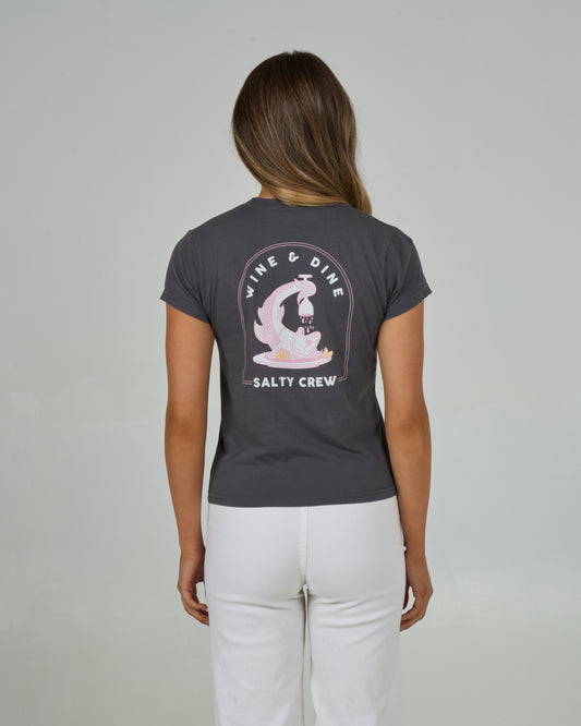 Wine N Dine Modern Tee - Charcoal